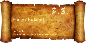 Perge Botond névjegykártya